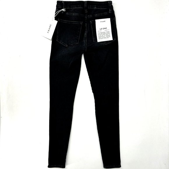 Frame Le One Skinny Teller Jean in Two Tone Wash Blue Dark Gray Denim Size 1 NWT - Picture 7 of 9